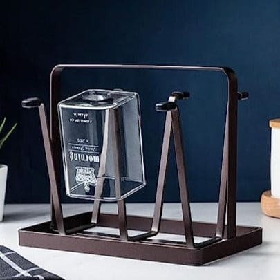 Iron Glass Stand, 6 Hooks Cups Mug Glass Stand Holder, Metal Cup Drying Rack Shelf, Cup Hanging Drainer, Upside Down Cup Drain Rack, Countertop Cup Holder for Bottle, Glass, Mug, Non-Slip Mugs Bottles Organizer For Kitchen Iron Glass Stand, 6 Hooks Cups Mug Glass Stand Holder, Metal Cup Drying Rack Shelf, Cup Hanging Drainer, Upside Down Cup Drain Rack, Countertop Cup Holder for Bottle, Glass, Mug, Non-Slip Mugs Bottles Organizer For Kitchen